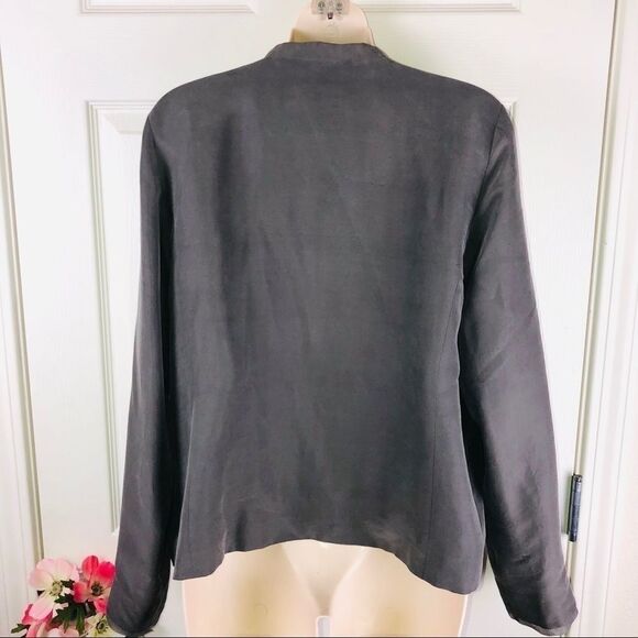 Eileen Fisher silk mandarin collar jacket large p - Picture 5 of 6